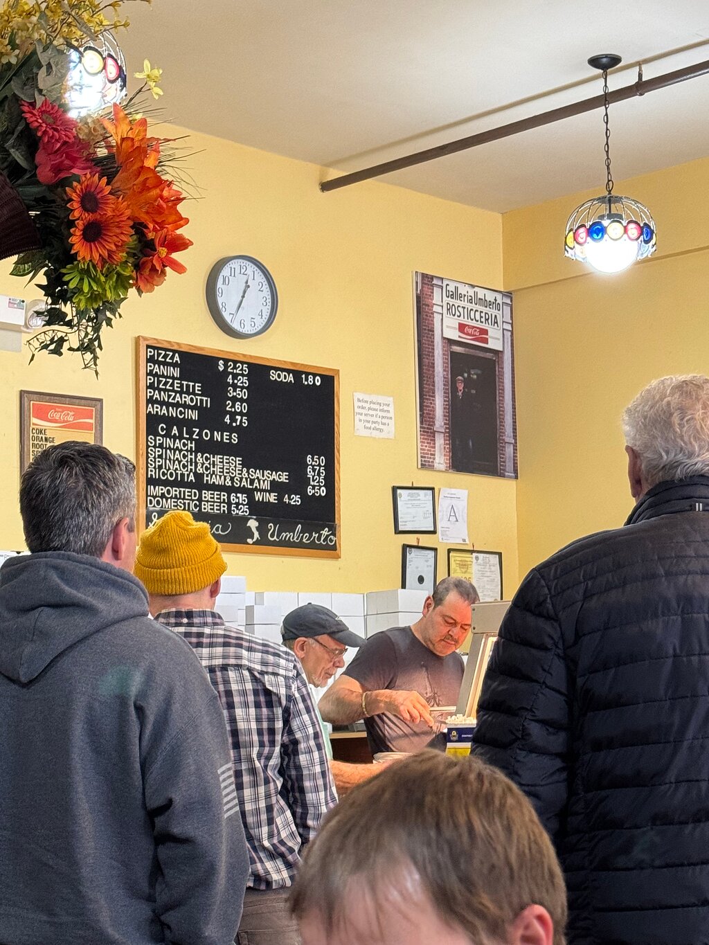 Interior counter with menu board and lunch line