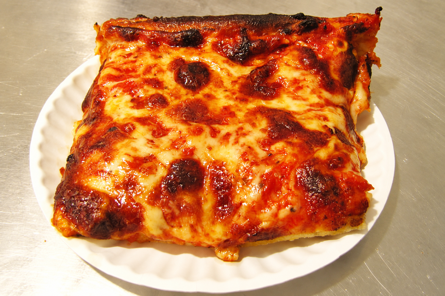 Square Sicilian pizza slice